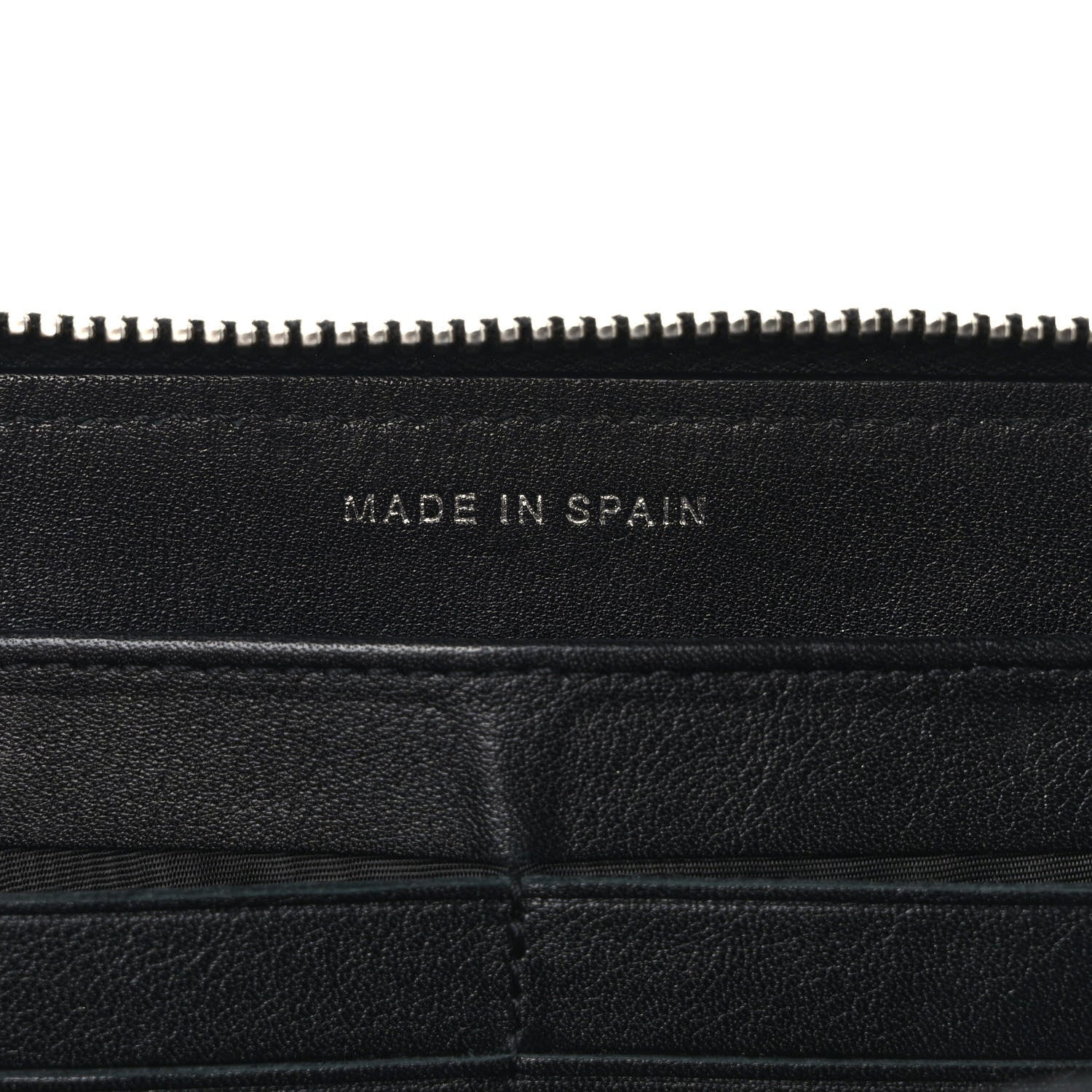 Chanel Striated Patent Zip Around Wallet Black 7 of 9