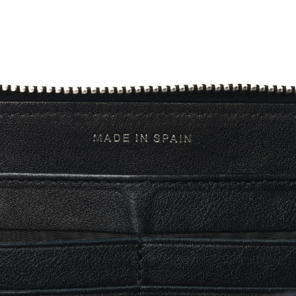 Chanel Striated Patent Zip Around Wallet Black 7 of 9