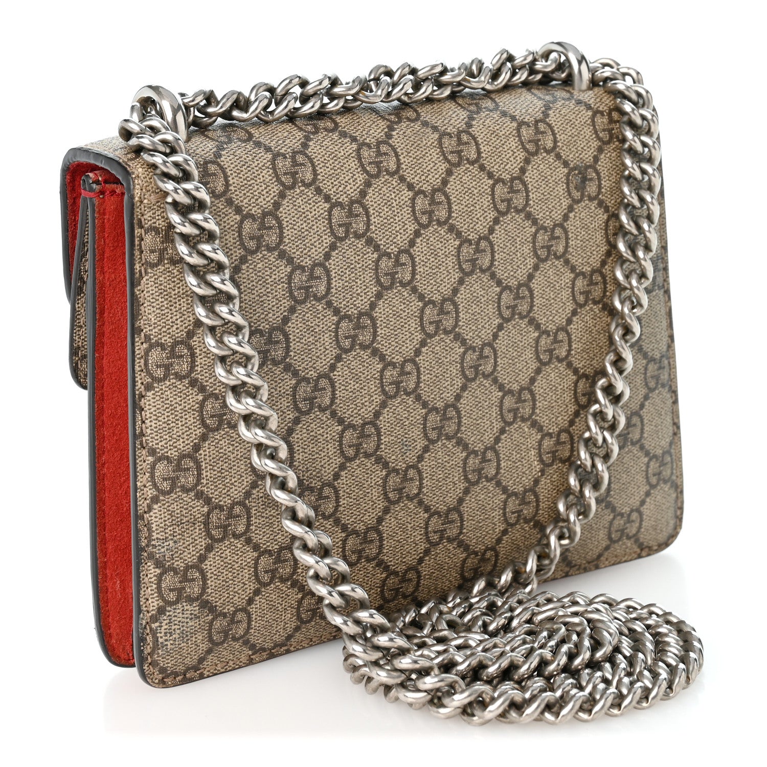 Gucci GG Supreme Monogram Mini Dionysus Shoulder Bag Hibiscus Red