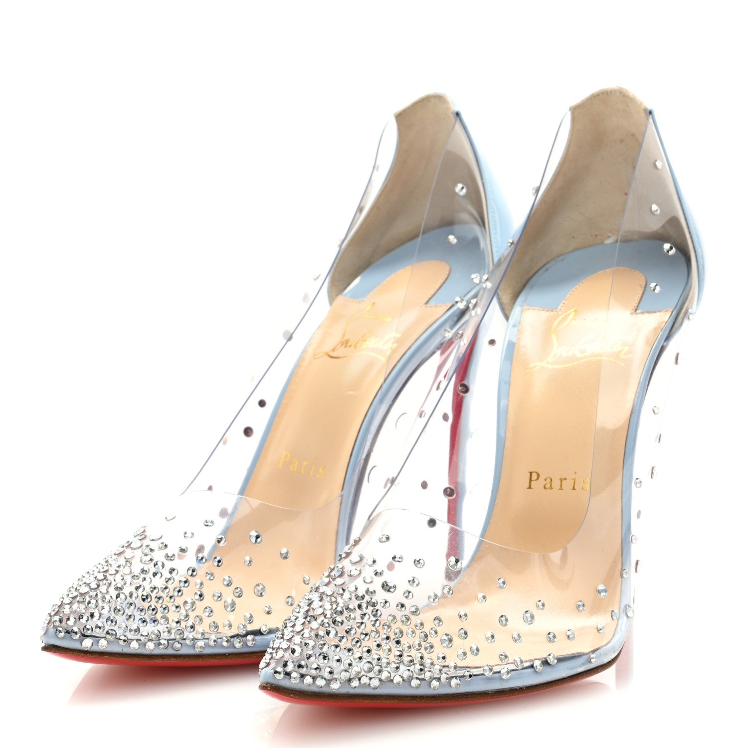 Christian Louboutin PVC Patent Degrastrass 100 Pumps 39.5 Sky 3 of 8