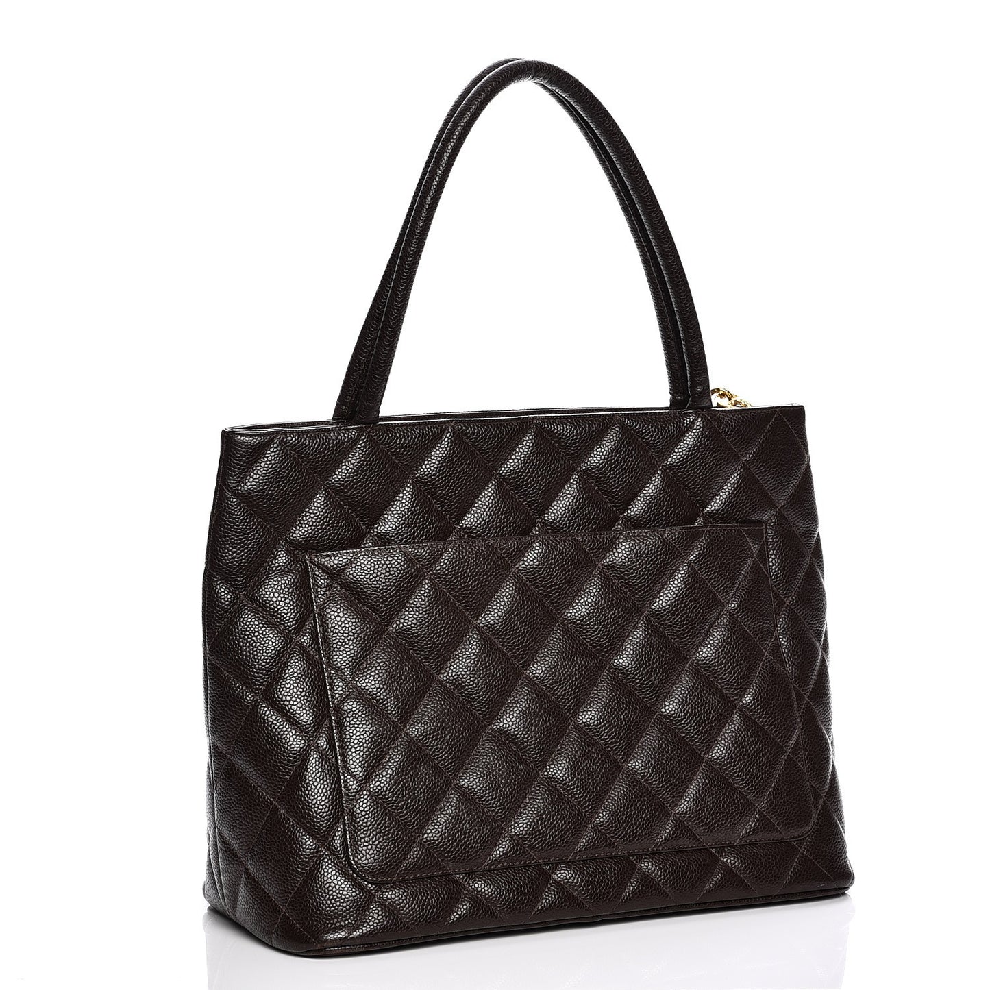 Caviar Quilted Medallion CC Tote Dark Brown