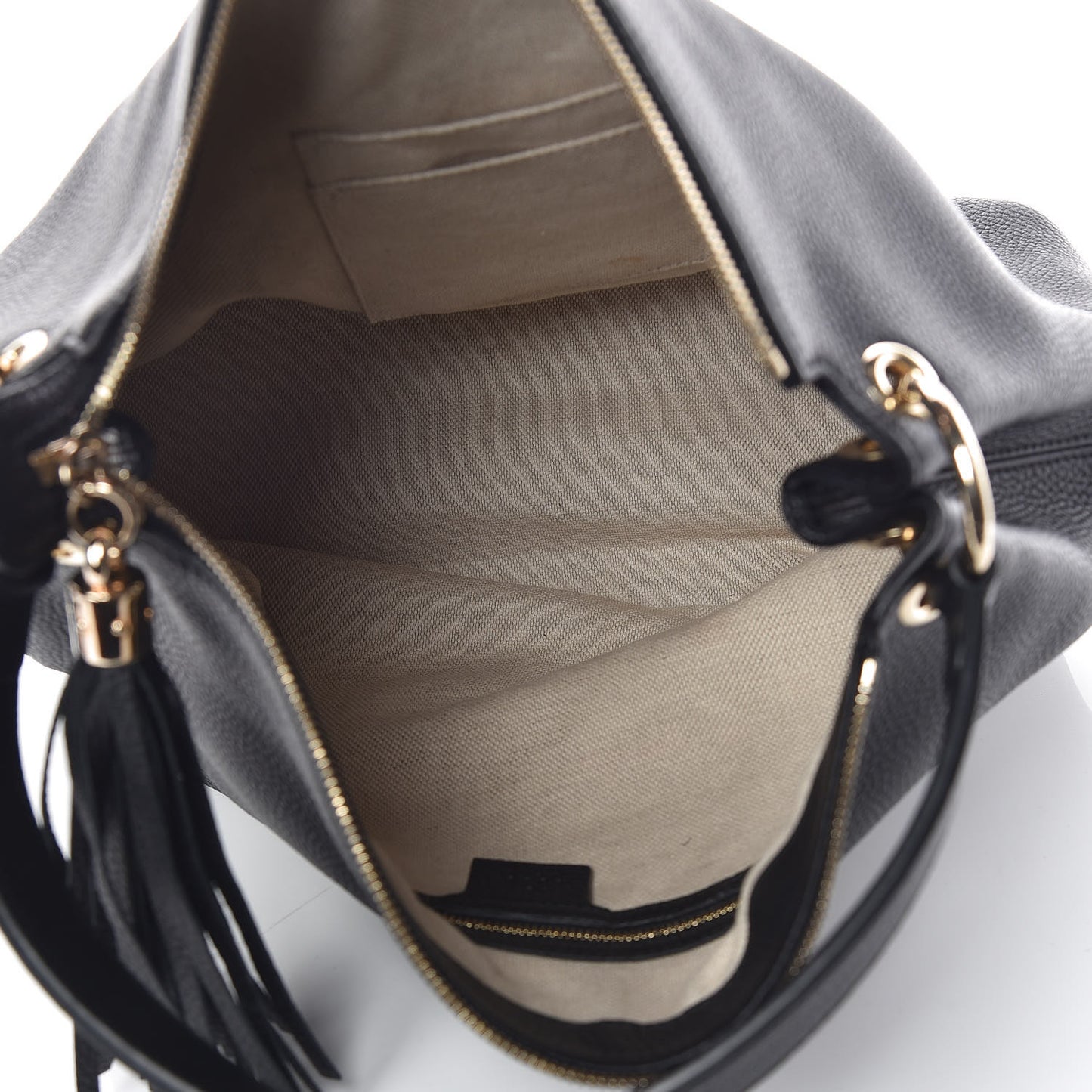 Pebbled Calfskin Large Soho Hobo Black
