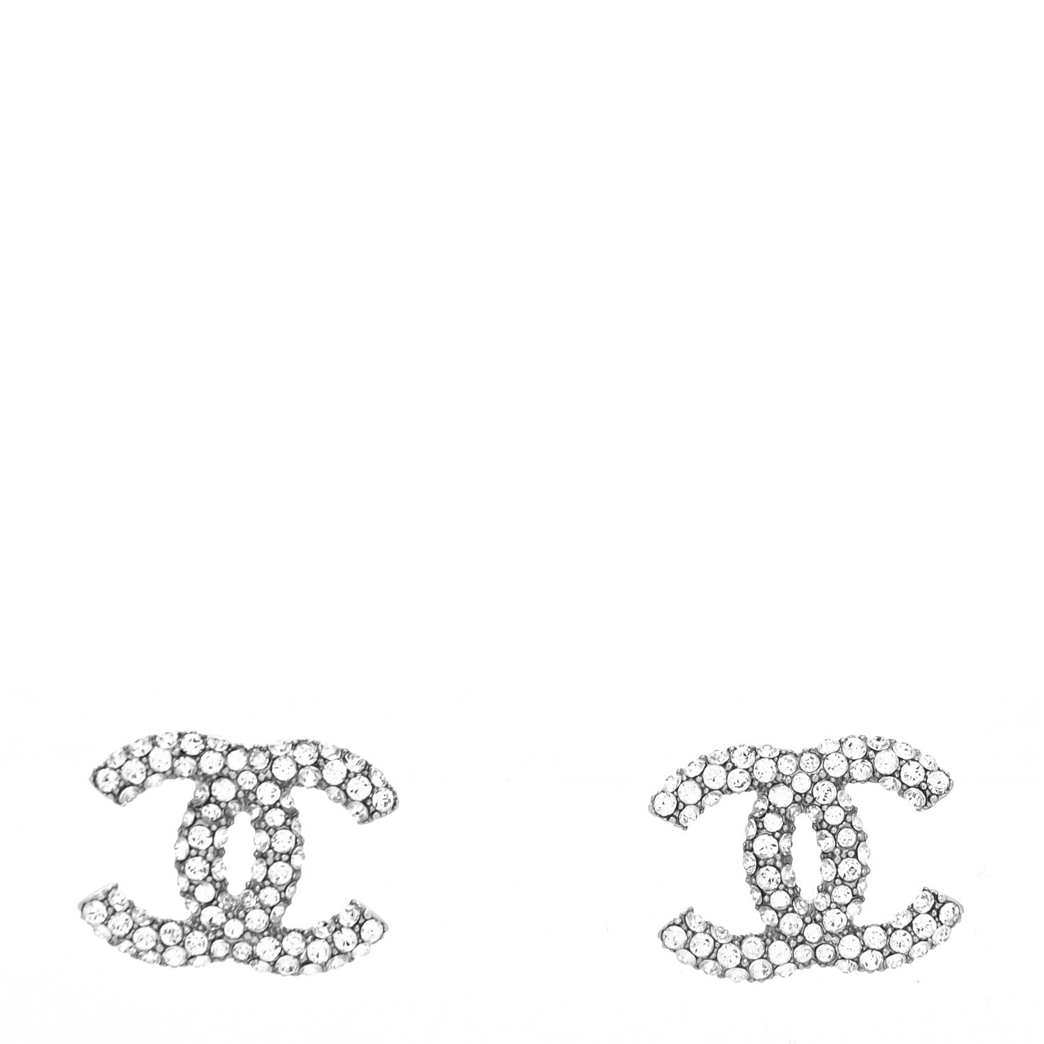 Chanel Crystal Mini CC Earrings Silver 1 of 4