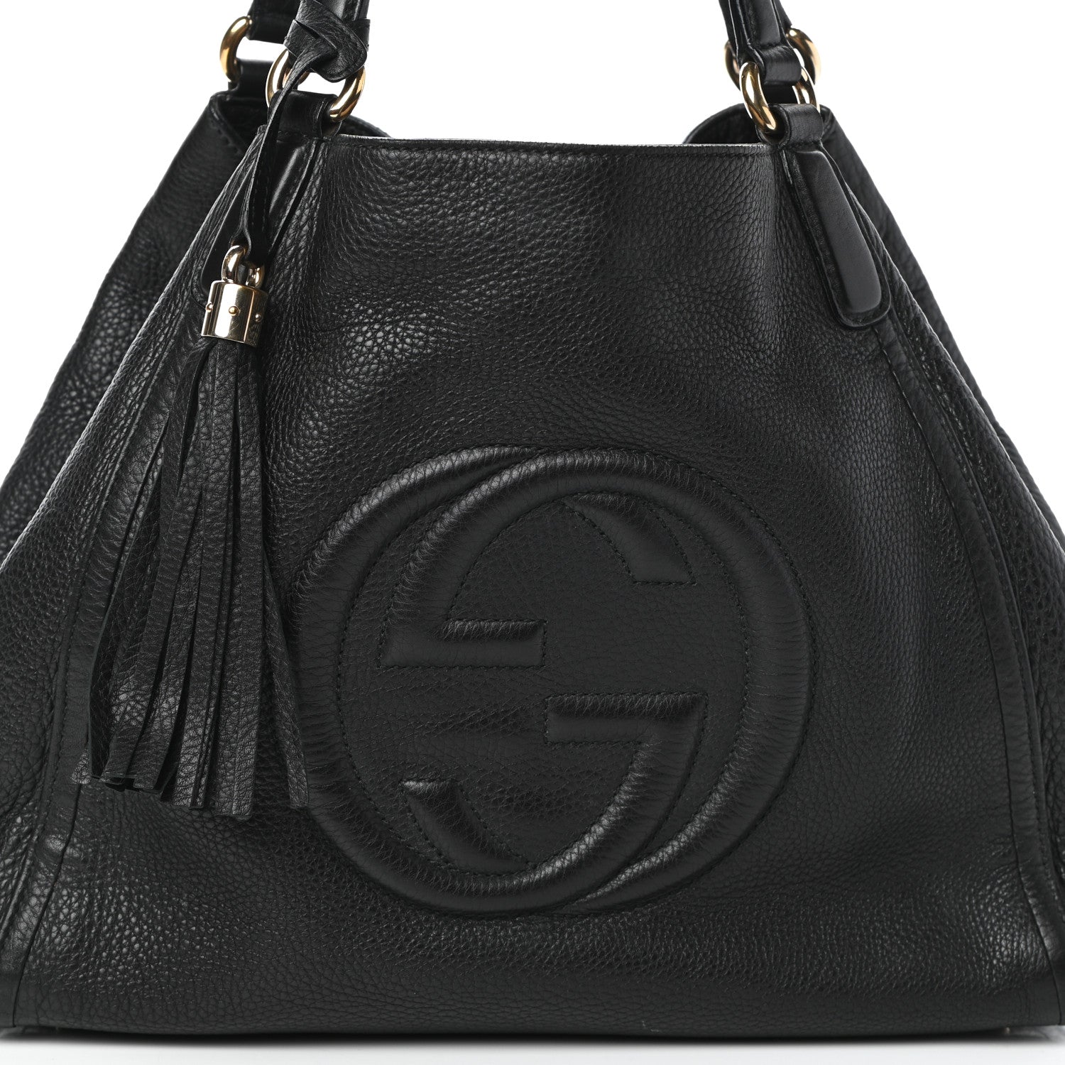 Gucci Pebbled Calfskin Medium Soho Shoulder Bag Black 9 of 11