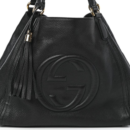 Gucci Pebbled Calfskin Medium Soho Shoulder Bag Black 9 of 11