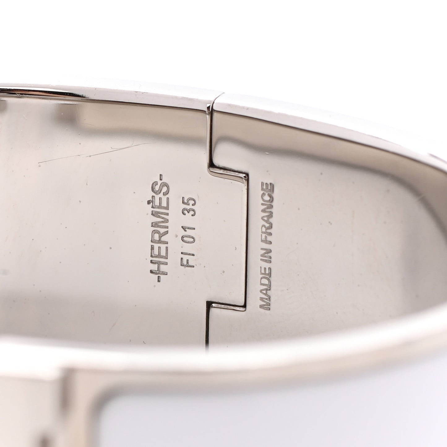 Enamel Wide Clic Clac H Bracelet GM White