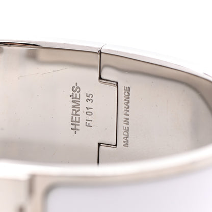 Hermes Enamel Wide Clic Clac H Bracelet GM White 4 of 5