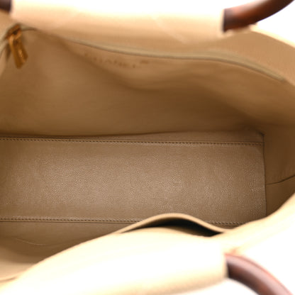 Chanel Caviar CC Wood Handle Tote Beige 5 of 11