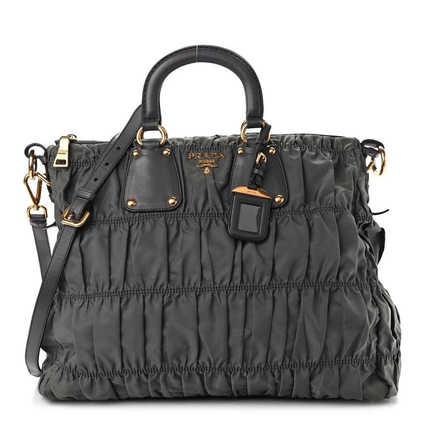 Tessuto Nylon Gaufre Tote Fumo