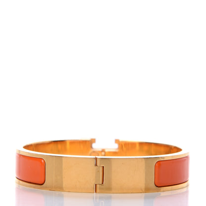 Hermes Enamel Narrow Clic Clac H Bracelet GM Orange 3 of 5