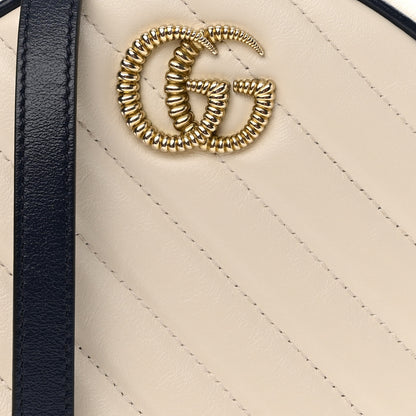 Gucci Azalea Calfskin Matelasse Diagonal Mini Torchon GG Marmont Round Shoulder Bag Mystic White Blue Agata 8 of 10