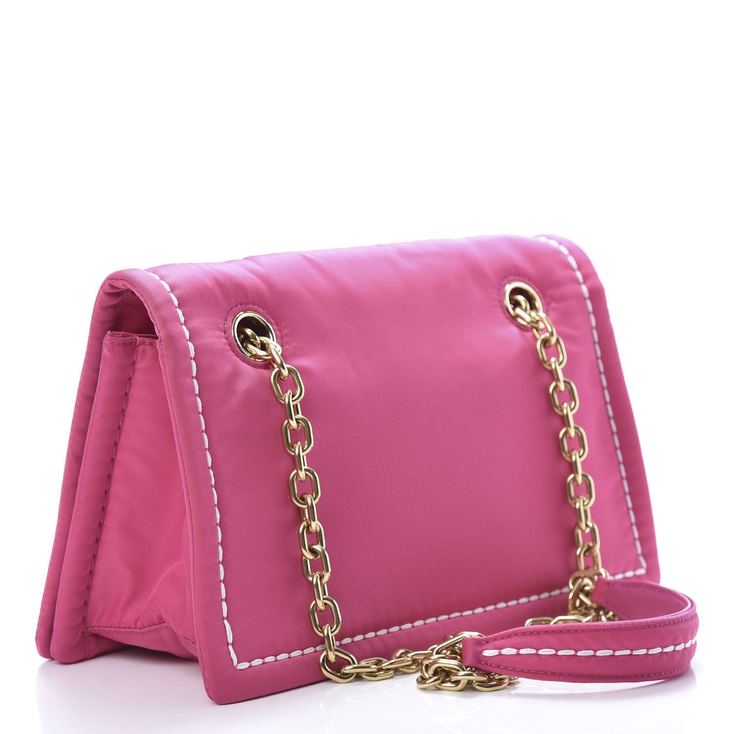Prada Nylon Tessuto Chain Shoulder Bag Fuxia 3 of 11