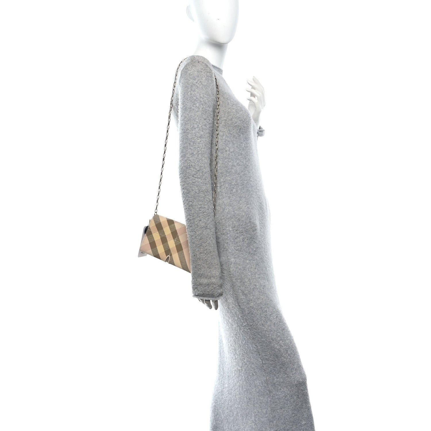 Burberry Jacquard Check Soft Snip Mini Chain Bag Teacup 2 of 9