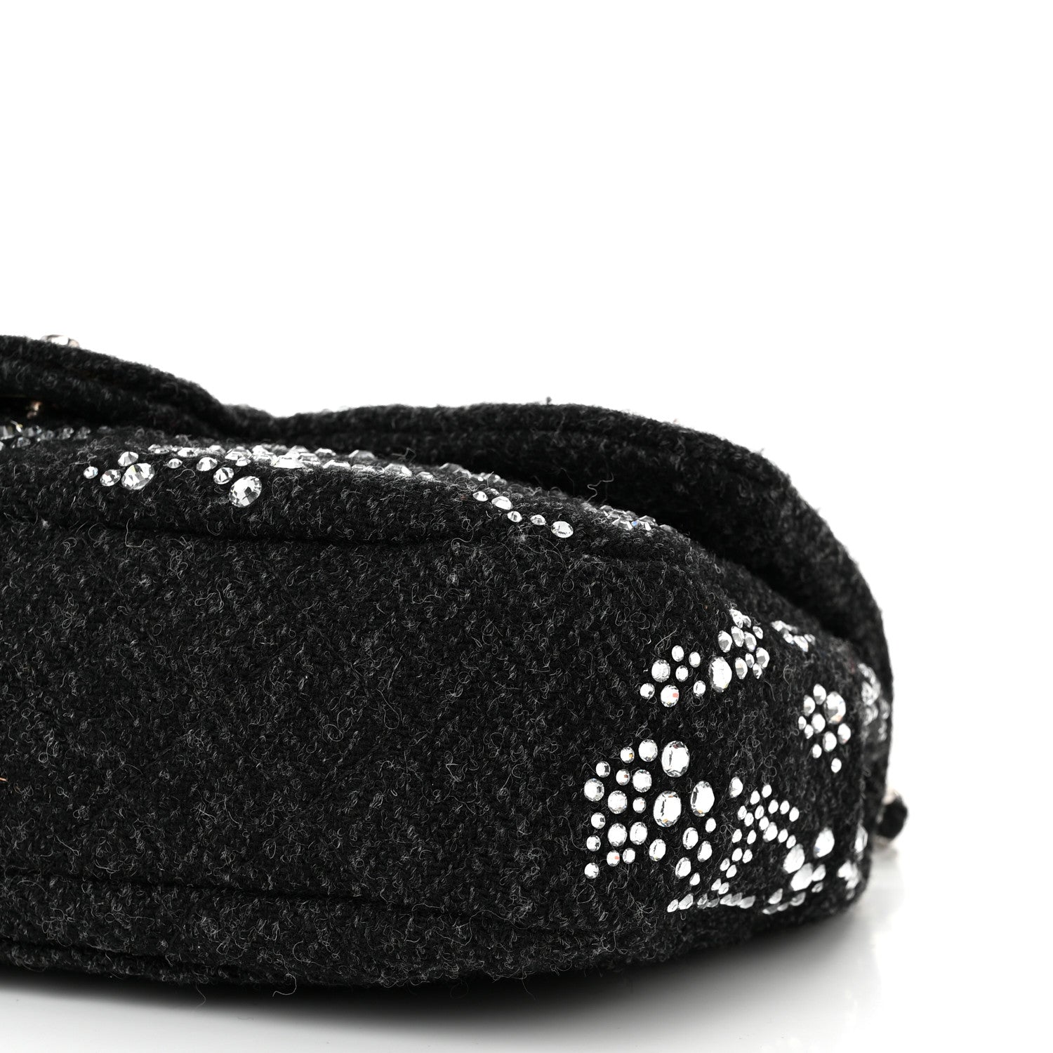 Chanel Tweed Swarovski Crystal Leopard Jumbo Flap  Black 10 of 10