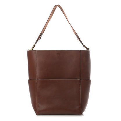 Celine Natural Calfskin Sangle Bucket Bag Dark Brown 1 of 15