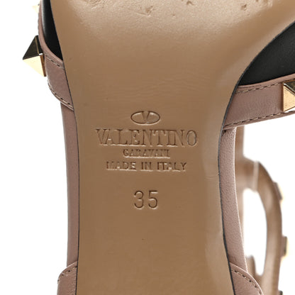 Valentino Garavani Calfskin Nappa Rockstud Ankle Strap 65mm Pumps 35 Black Poudre 7 of 10