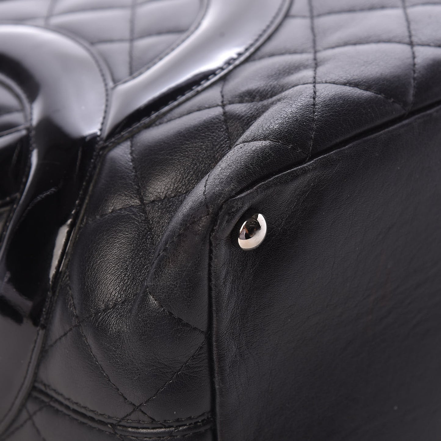 Calfskin Quilted Medium Cambon Tote Black