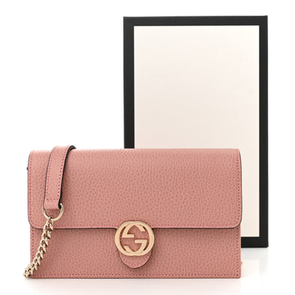 Gucci Dollar Calfskin Interlocking G Chain Wallet Soft Pink 11 of 11