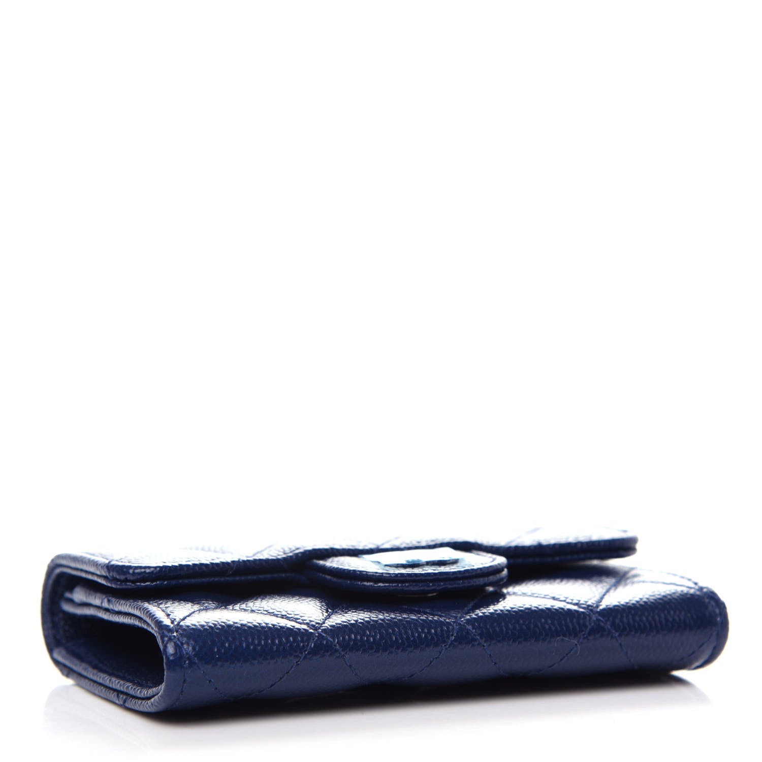 Chanel Caviar Quilted Flap Card Holder Navy Blue 4 of 9