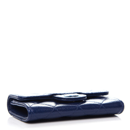 Chanel Caviar Quilted Flap Card Holder Navy Blue 4 of 9