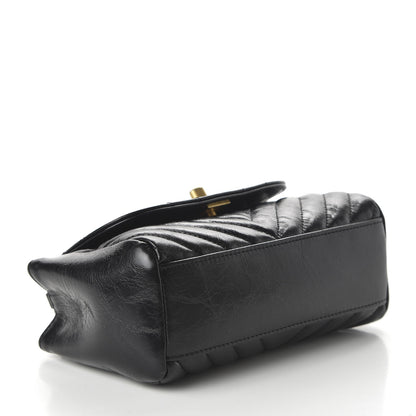 Chanel Glazed Calfskin Chevron Quilted Small Hampton Flap Black 4 of 11