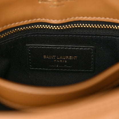 Saint Laurent Calfskin Y Quilted Monogram Toy Loulou Crossbody Bag Dark Natural 6 of 10