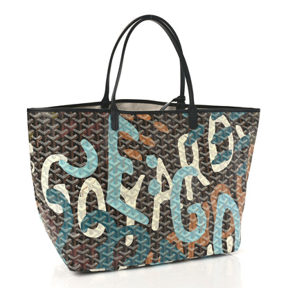 Goyard Goyardine Saint Louis Lettres Camouflage GM Black Blue 4 of 8