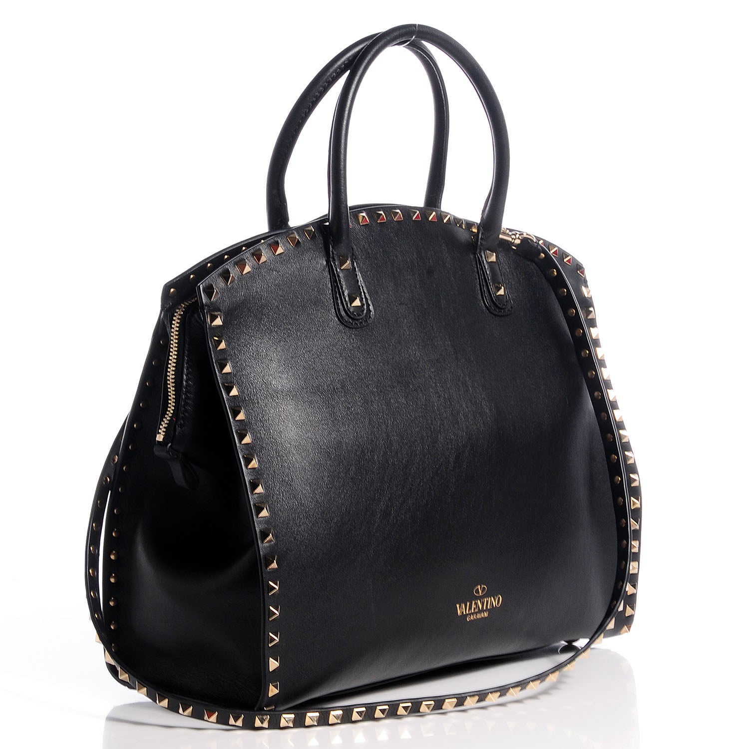 Valentino Garavani Leather Rockstud Dome Shopper Black 3 of 8