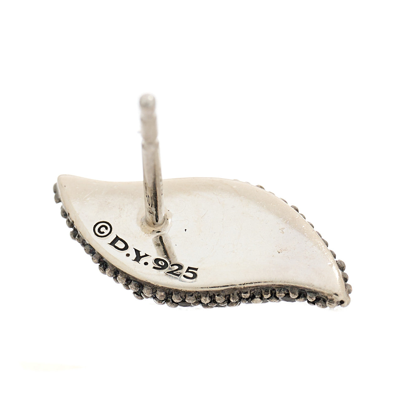 Sterling Silver Black Diamond Flute Earrings