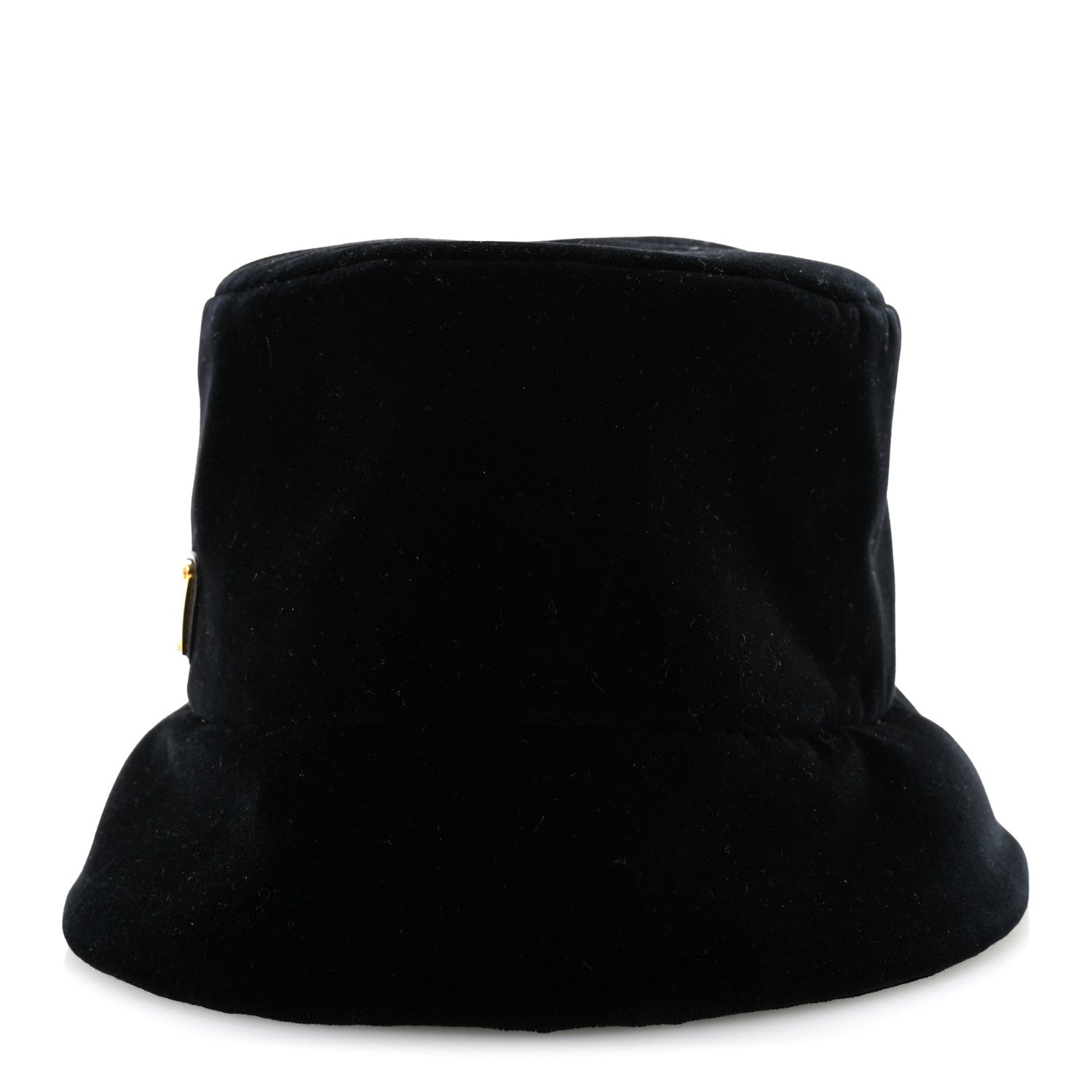 Prada Velvet Triangle Womens Bucket Hat S Black 3 of 10