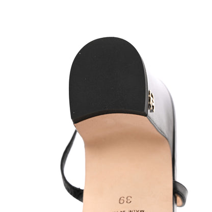 Chanel Goatskin Grosgrain Cap Toe CC Slingback Sandals 39 Black 13 of 13