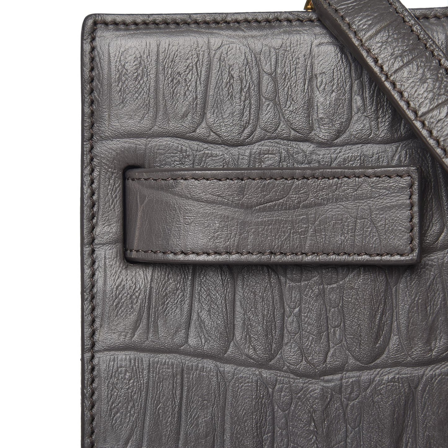 Calfskin Crocodile Embossed Small Sac De Jour Earth