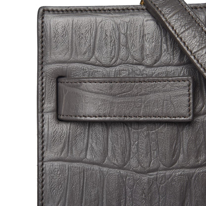 Saint Laurent Calfskin Crocodile Embossed Small Sac De Jour Earth 10 of 12
