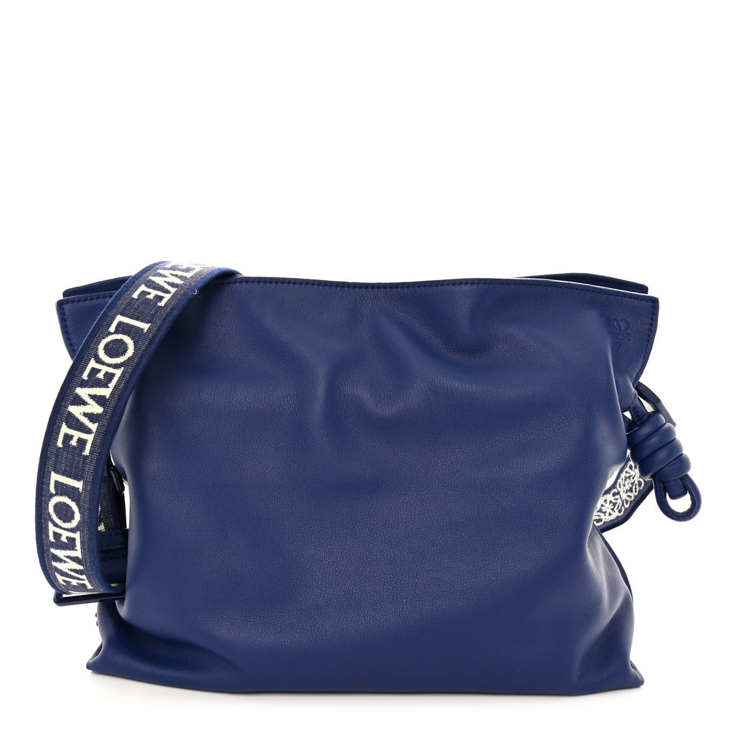 Satin Calfskin Monochrome Flamenco Knot Clutch Deep Purple Glaze