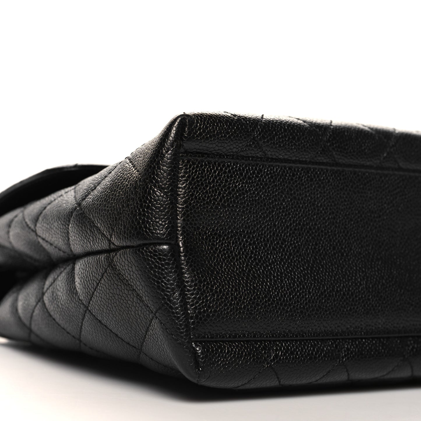 Caviar Quilted Jumbo Kelly Flap Black