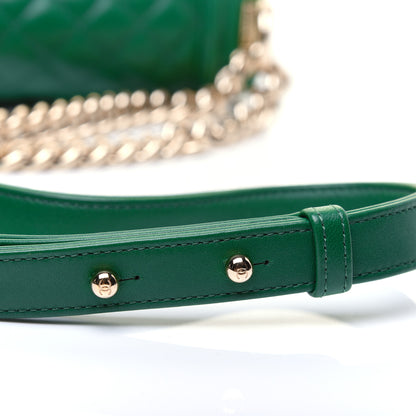 Chanel Lambskin Quilted Medium Boy Flap Green 15 of 17