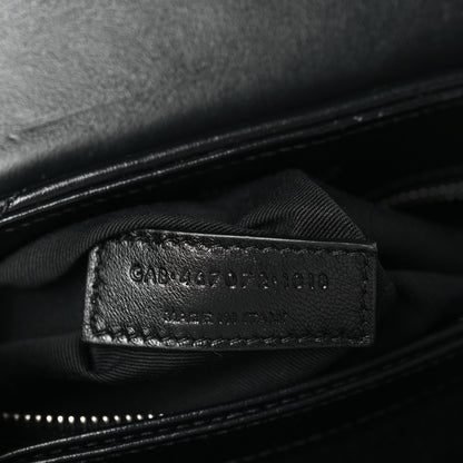 Saint Laurent Calfskin Y Quilted Monogram Toy Loulou Crossbody Bag Black 7 of 9
