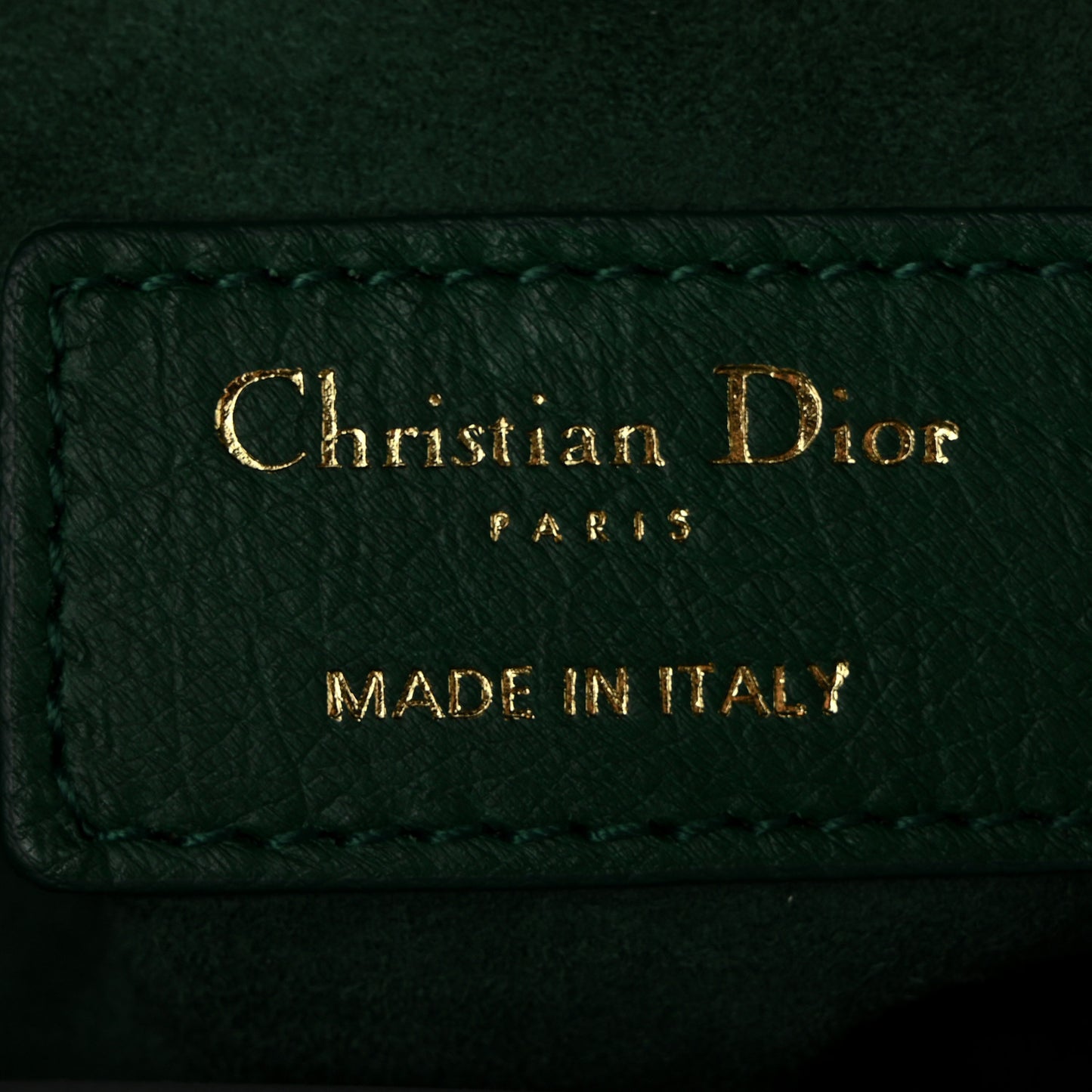 Ostrich Small Lady Dior Green