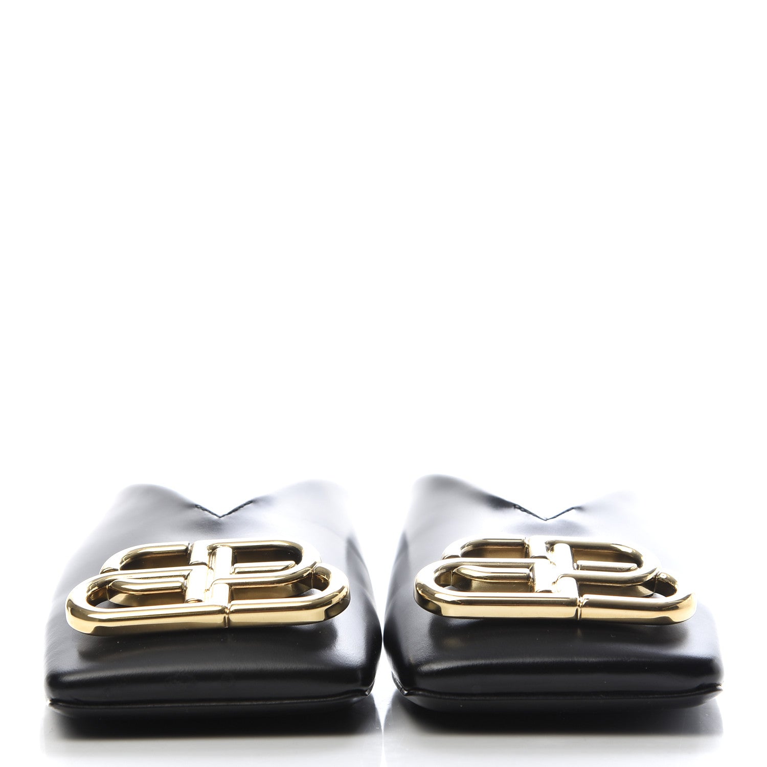 Balenciaga Soft Calfskin Double Square BB 5mm Mules 38 Black 3 of 9