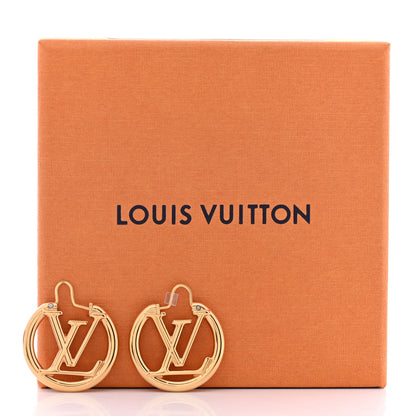 Louis Vuitton Metal Small Louise Hoop Earrings Gold 5 of 5