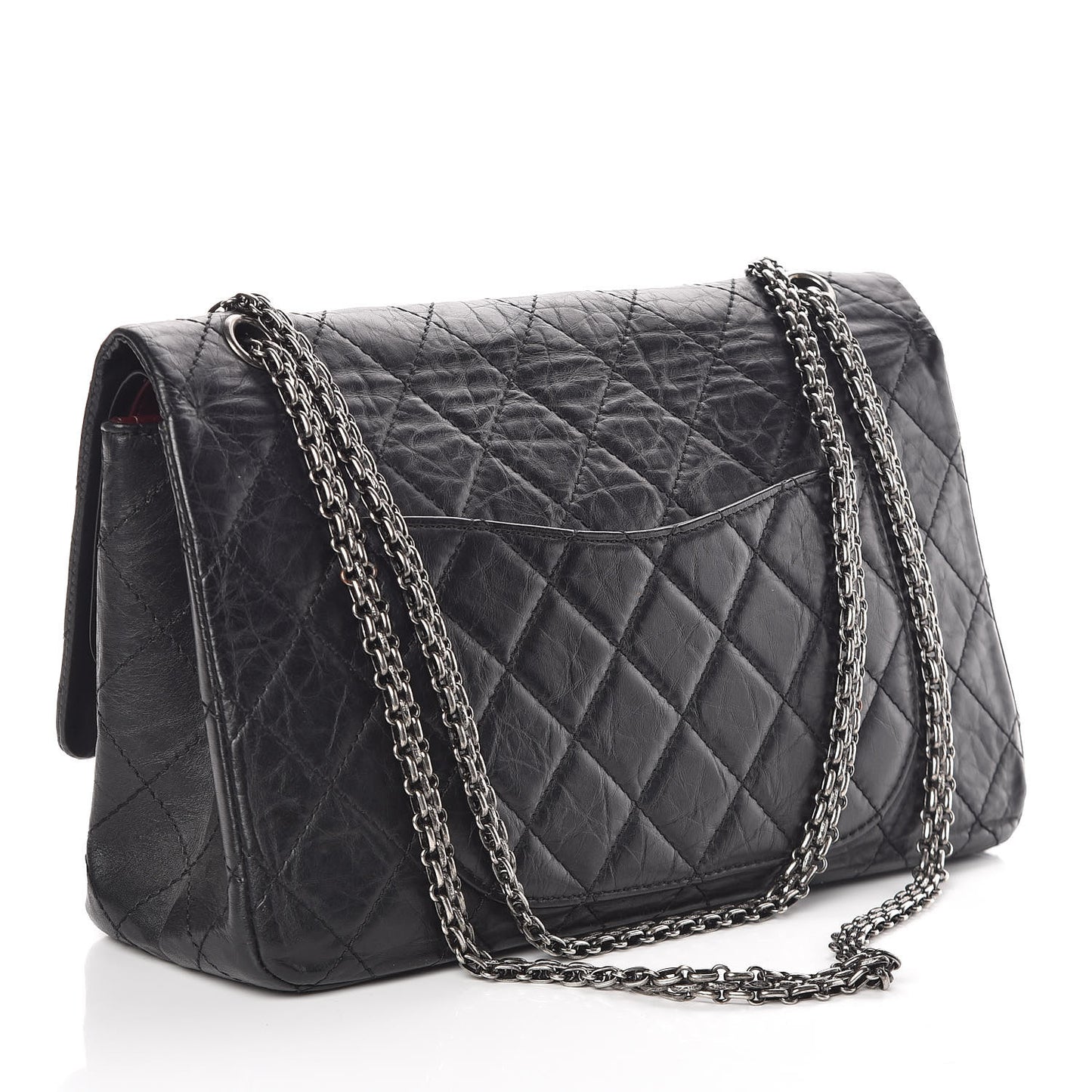 Aged Calfskin Quilted 2.55 Reissue 227 Flap Black