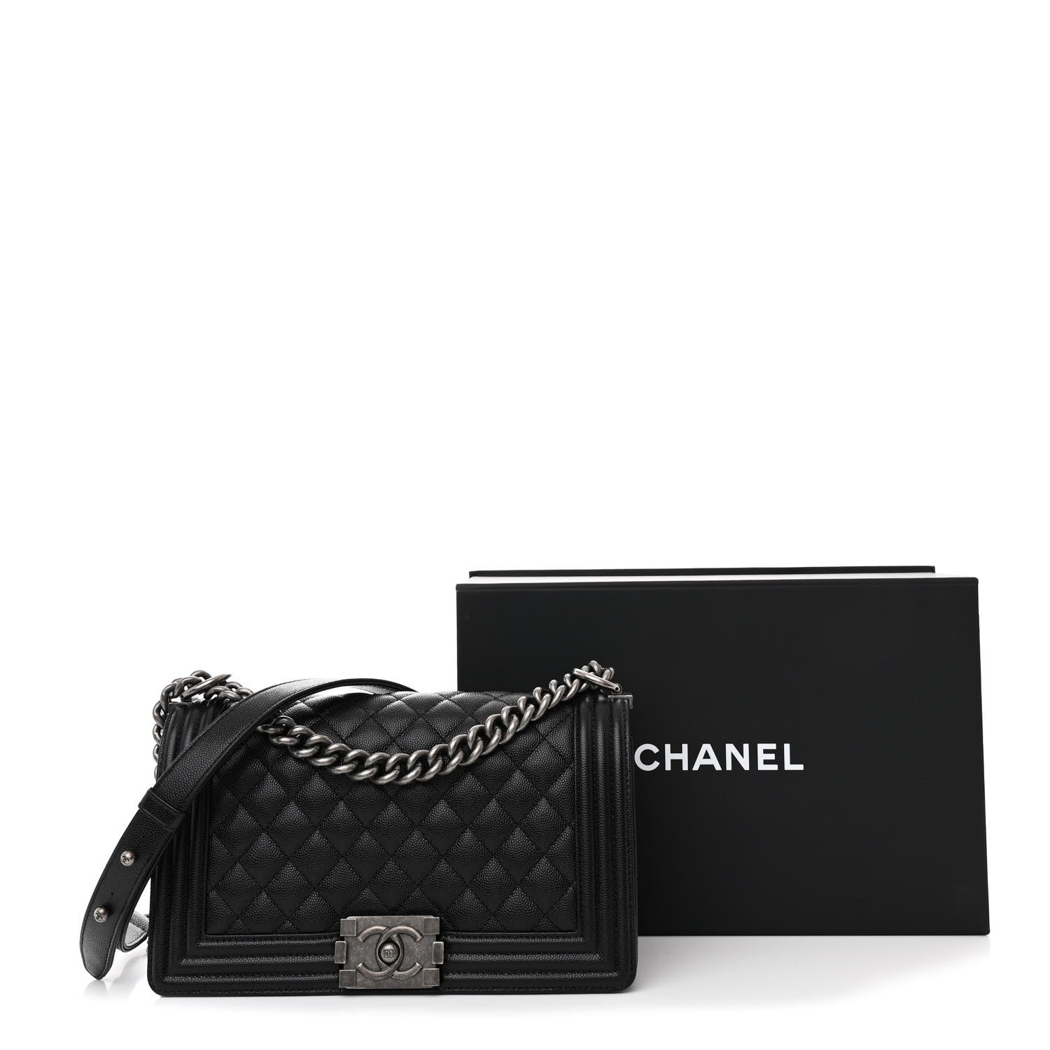 Chanel Caviar Quilted Medium Boy Flap Black 11 of 11