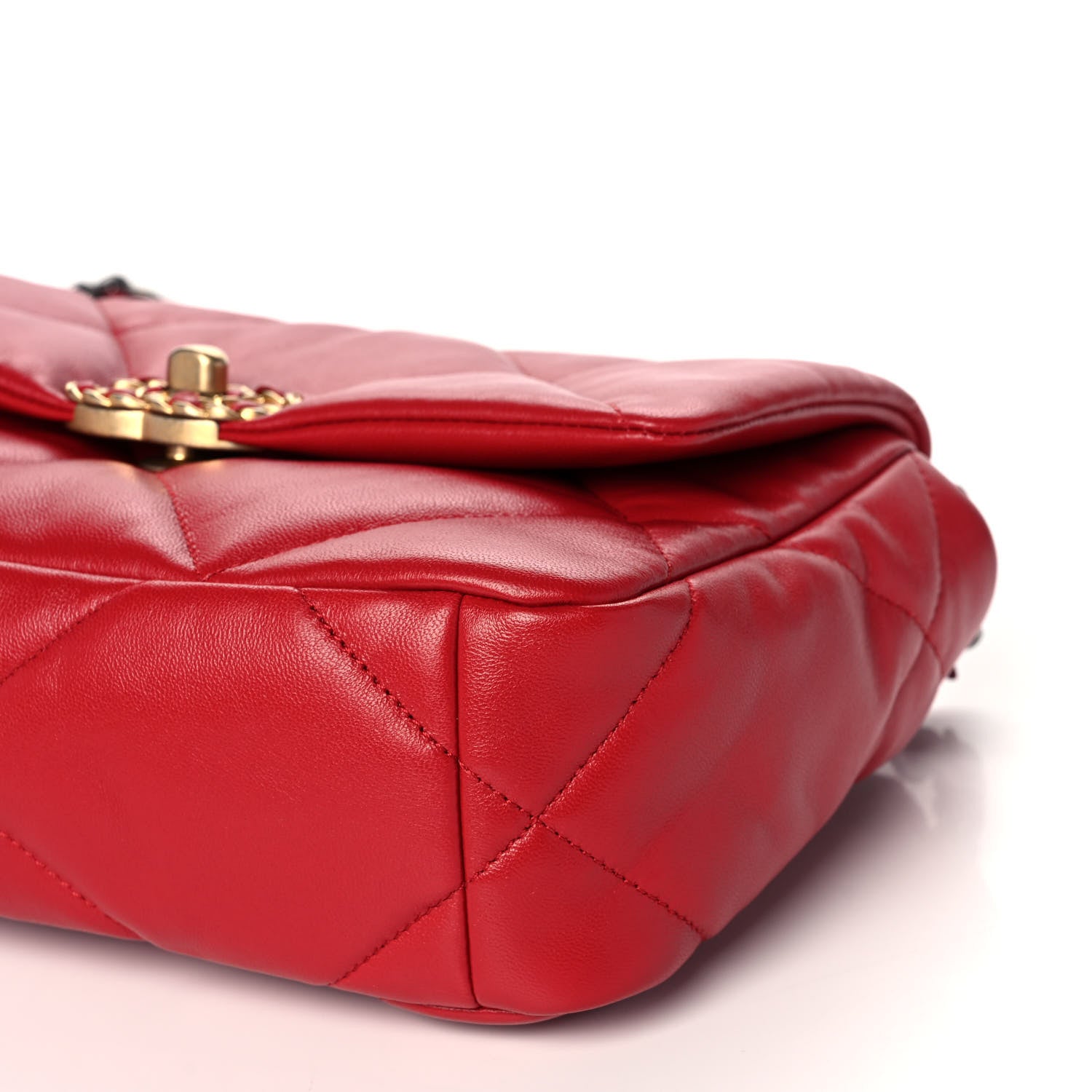 Chanel Lambskin Quilted Medium Chanel 19 Flap Red 10 of 12
