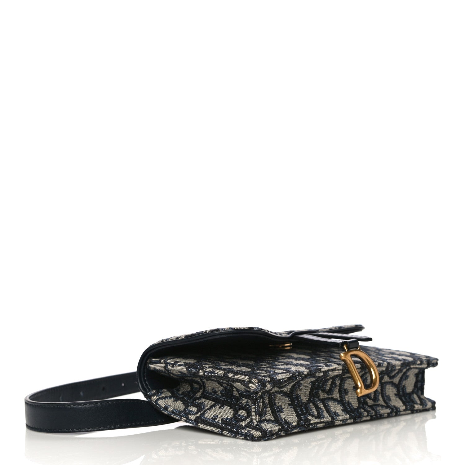 Christian Dior Oblique Saddle Belt Bag Blue 4 of 13