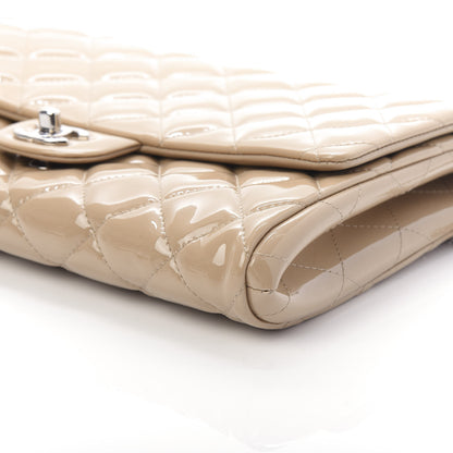 Chanel Patent Quilted Clutch with Chain Flap Beige 7 of 10