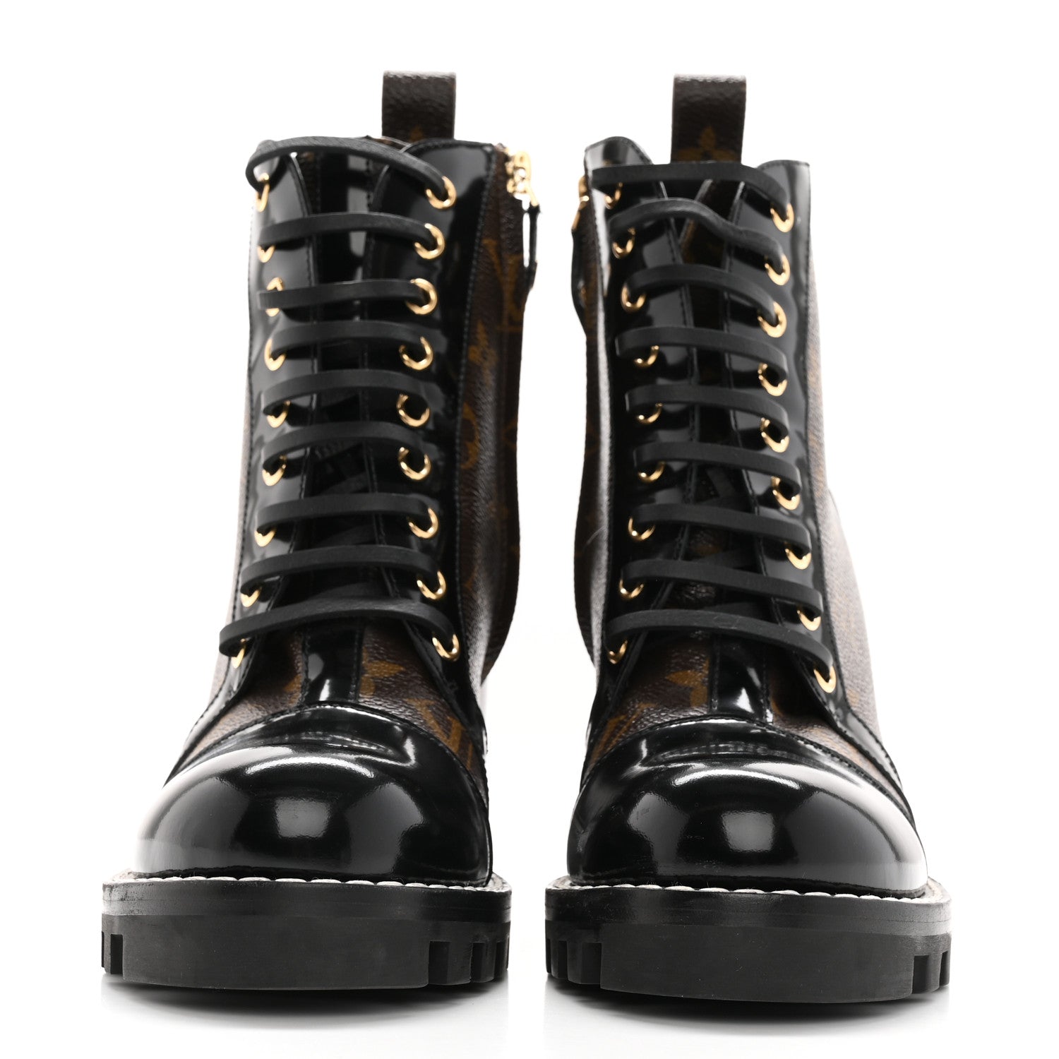 Louis Vuitton Patent Calfskin Monogram Star Trail Ankle Boots 36.5 Black 2 of 26