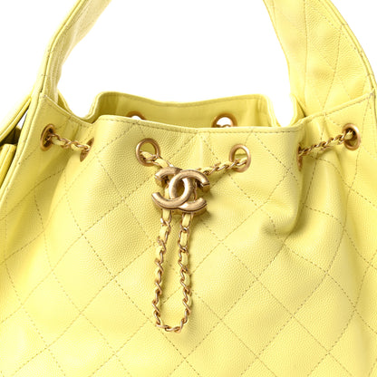 Chanel Caviar Quilted Small Chanel 25 Handbag Light Yellow 8 of 11