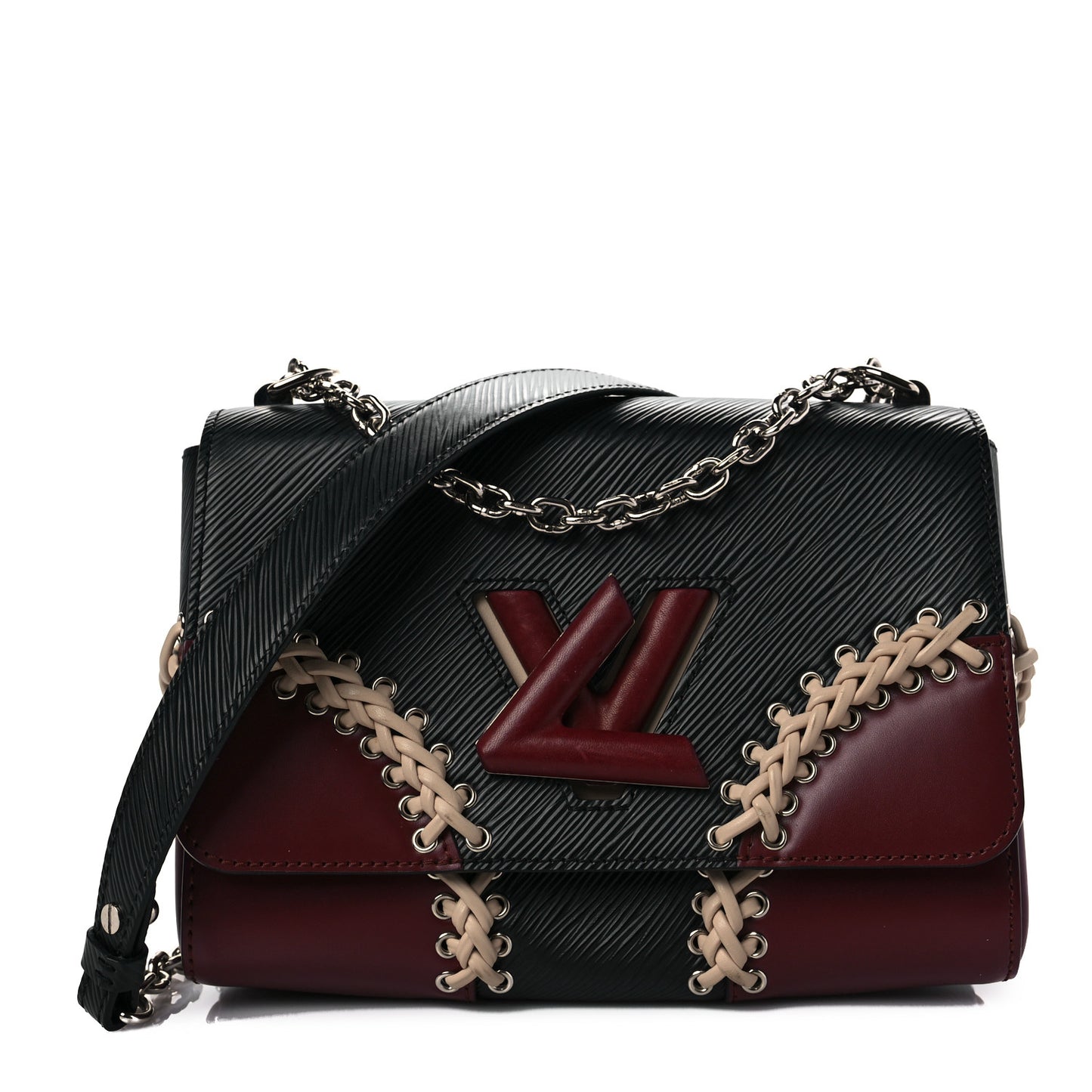 Epi Braided Twist Shoulder Bag MM Black