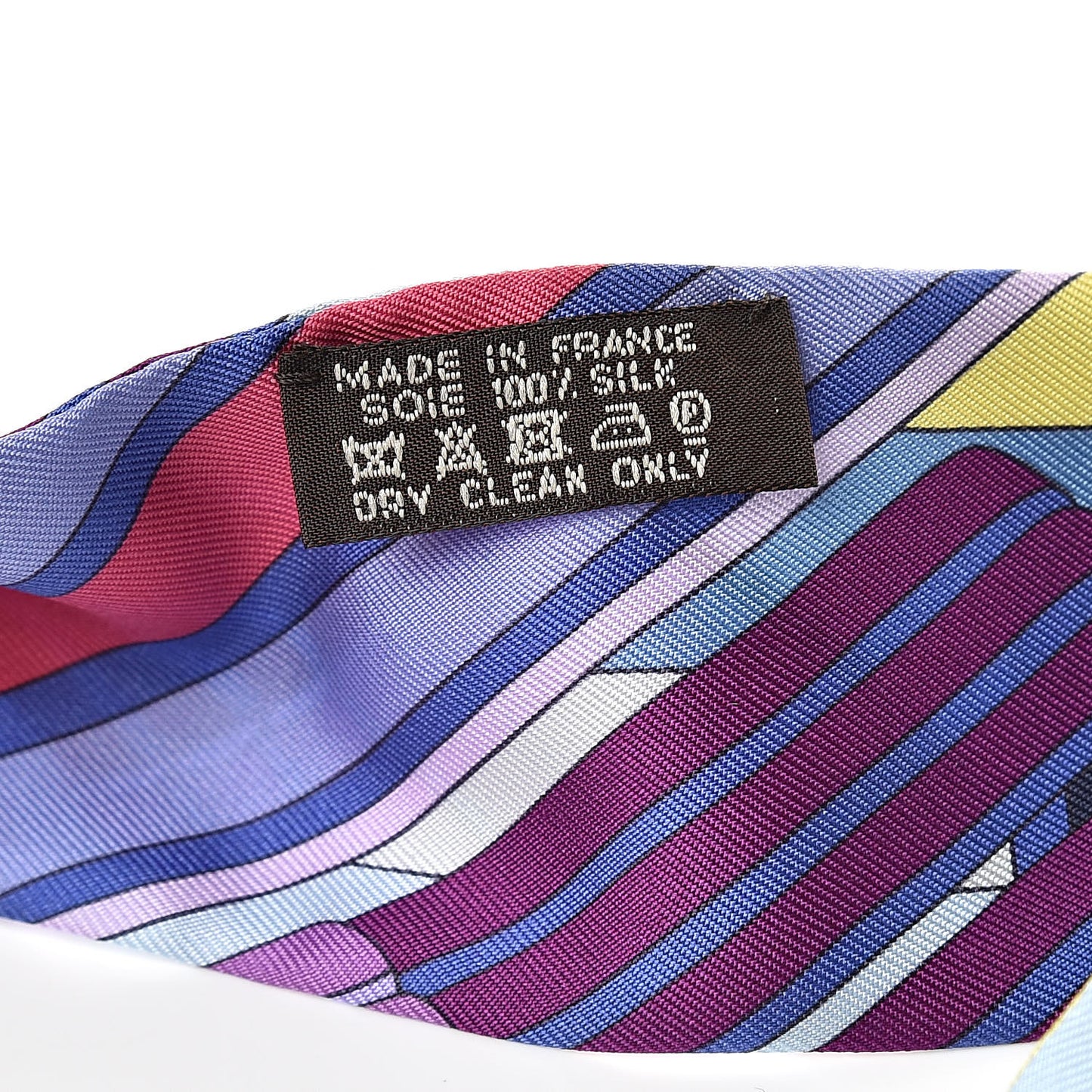 Silk Sangles En Zigzag Twilly Bleu Mauve Jaune