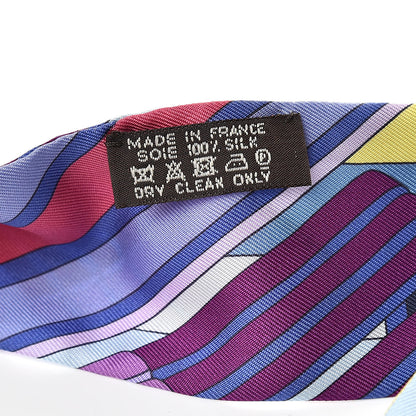 Hermes Silk Sangles En Zigzag Twilly Bleu Mauve Jaune 3 of 5